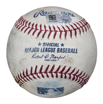 2018 Jose Altuve Game Used OML Manfred Baseball Used on 5/16/18 For A Double (MLB Authenticated)